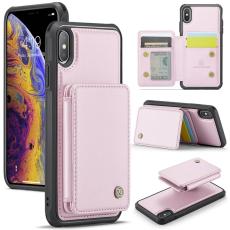 JEEHOOD - JEEHOOD J05 iPhone XS Max Skal Läder Mobilfodral Rosa