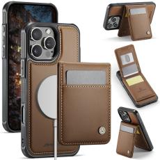 JEEHOOD - JEEHOOD J06 iPhone 15 Pro Max Läderfodral MagSafe Brun