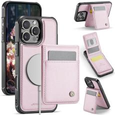 JEEHOOD - JEEHOOD J06 iPhone 15 Pro Max Läderfodral MagSafe Rosa