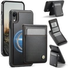 JEEHOOD - JEEHOOD J06 iPhone XR Skal Läder MagSafe RFID Blockering Svart