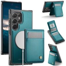 JEEHOOD - JEEHOOD J06 Läderfodral till Samsung Galaxy S22 Ultra 5G - Blå