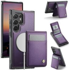 JEEHOOD - JEEHOOD J06 Läderfodral till Samsung Galaxy S22 Ultra 5G - Lila