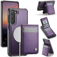 JEEHOOD - JEEHOOD J06 Läderfodral till Samsung Galaxy S23+ MagSafe Lila