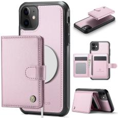 JEEHOOD - JEEHOOD J09 Fodral i läder för iPhone 12 Pro 6.1 tum - Rosa