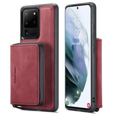 JEEHOOD - JEEHOOD Zipper Wallet Skal för Samsung Galaxy S20 Ultra Röd