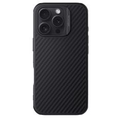OEM - NILLKIN iPhone 16 Pro Skal Magnetiskt Kolfiber TPU + PC Svart
