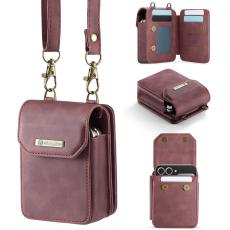 OEM - Samsung Galaxy Z Flip7 FE 5G Fodral med Rem RFID Läder Röd