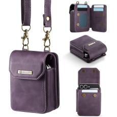 OEM - Samsung Galaxy Z Flip7 FE Fodral med Rem RFID Läder Lila