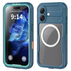 SHELLBOX - SHELLBOX iPhone 16 Skal MagSafe Vattentåligt Transparent Cyan