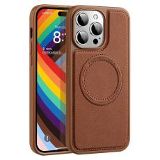 X-Level - X-LEVEL iPhone 15 Pro Skal PU Läder TPU+PC Anti-Scratch Brun