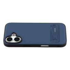 X-Level - X-LEVEL iPhone 17 Skal Läderbelagd PC TPU med Ställ - Blå