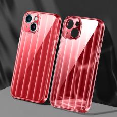XUNDD - XUNDD Greya Series iPhone 15 Skal Stripe Design Transparent Röd