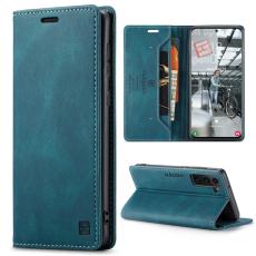 AUTSPACE - AUTSPACE A01 Fodral f&ouml;r Samsung Galaxy S21 FE 5G PU L&auml;der - Bl&aring;