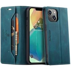 AUTSPACE - AUTSPACE A01 iPhone 14 Fodral Retro Matte PU Läder - Blå