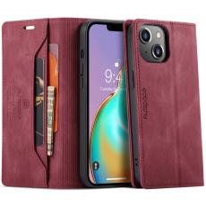 AUTSPACE - AUTSPACE A01 iPhone 14 Plus Fodral PU Läder - Röd