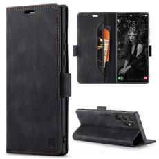 AUTSPACE - AUTSPACE A01 Samsung Galaxy S22 Ultra Fodral PU Läder - Svart