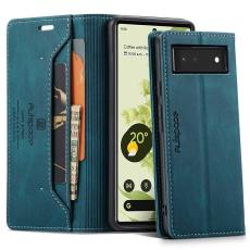 AUTSPACE - AUTSPACE A01 Series Google Pixel 6 Fodral PU L&auml;der - Bl&aring;