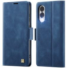 AUTSPACE - AUTSPACE A11 Fodral för Samsung Galaxy S25 Edge - Äkta läder - Blå