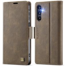 AUTSPACE - AUTSPACE Fodral f&ouml;r Samsung Galaxy A15 4G/5G - &Auml;kta l&auml;der - Brun