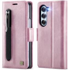 AUTSPACE - AUTSPACE Fodral för Samsung Galaxy Z Fold5 5G - Äkta läder - Rosa