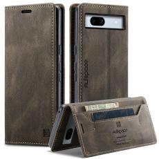 AUTSPACE - AUTSPACE Google Pixel 7a Wallet Fodral Äkta läder - Kaffe