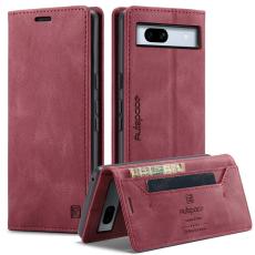 AUTSPACE - AUTSPACE Google Pixel 7a Wallet Fodral Äkta läder - Röd