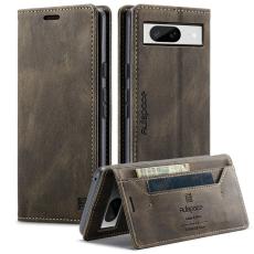 AUTSPACE - AUTSPACE Google Pixel 8 Wallet Fodral Äkta läder - Kaffe