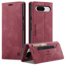 AUTSPACE - AUTSPACE Google Pixel 8a Wallet Fodral Äkta läder - Röd