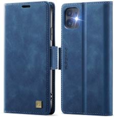 AUTSPACE - AUTSPACE iPhone 11 Fodral Retro Läder - RFID Blockering - Blå