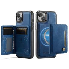 AUTSPACE - AUTSPACE iPhone 15 Plus Fodral Äkta läder - Blå