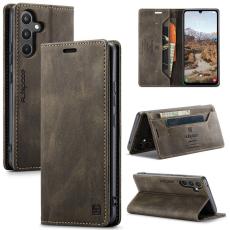 AUTSPACE - AUTSPACE Samsung Galaxy A34 5G Fodral - Äkta läder - Kaffe