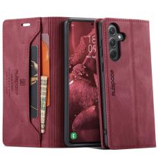 AUTSPACE - AUTSPACE Samsung Galaxy A35 5G Wallet Fodral Äkta läder - Röd
