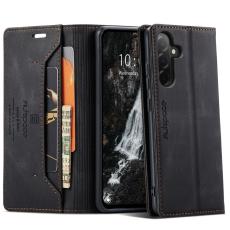 AUTSPACE - AUTSPACE Samsung Galaxy A56 5G Wallet Fodral Äkta läder - Svart