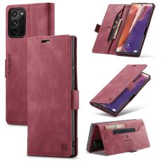 AUTSPACE - AUTSPACE Samsung Galaxy Note20 Wallet Fodral Äkta läder - Röd