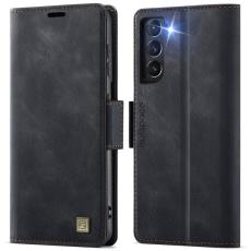 AUTSPACE - AUTSPACE Samsung Galaxy S21 FE 5G Fodral Äkta läder - Svart