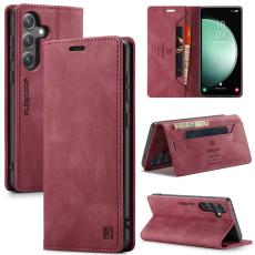 AUTSPACE - AUTSPACE Samsung Galaxy S23 FE Wallet Fodral Äkta läder - Röd