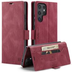 AUTSPACE - AUTSPACE Samsung Galaxy S24 Ultra Wallet Fodral Äkta läder - Röd