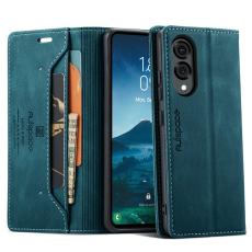 AUTSPACE - AUTSPACE Samsung Galaxy S25 Edge Wallet Fodral Äkta läder - Blå