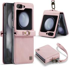 AUTSPACE - AUTSPACE Samsung Galaxy Z Flip5 Fodral Äkta läder - Rosa