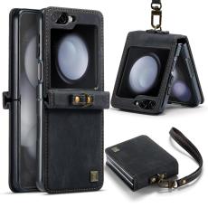AUTSPACE - AUTSPACE Samsung Galaxy Z Flip5 Fodral Äkta läder - Svart