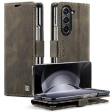 AUTSPACE - AUTSPACE Samsung Galaxy Z Fold6 5G Wallet Fodral &Auml;kta l&auml;der - Kaffe