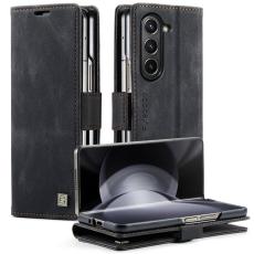 AUTSPACE - AUTSPACE Samsung Galaxy Z Fold6 5G Wallet Fodral &Auml;kta l&auml;der - Svart