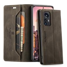 AUTSPACE - AUTSPACE Xiaomi 12S Pro 5G Wallet Fodral &Auml;kta l&auml;der - Kaffe