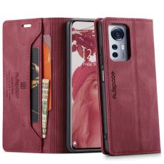 AUTSPACE - AUTSPACE Xiaomi 12X 5G Wallet Fodral Äkta läder - Röd
