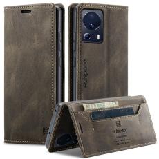 AUTSPACE - AUTSPACE Xiaomi 13 Lite Wallet Fodral Äkta läder - Kaffe