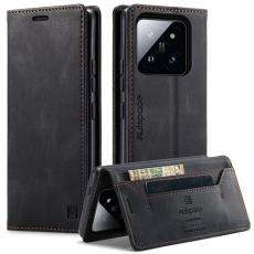 AUTSPACE - AUTSPACE Xiaomi 14 Pro Wallet Fodral &Auml;kta l&auml;der - Svart