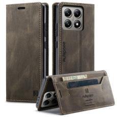 AUTSPACE - AUTSPACE Xiaomi 14T Wallet Fodral Äkta läder - Kaffe