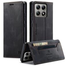 AUTSPACE - AUTSPACE Xiaomi 14T Walletfodral Äkta läder - Svart