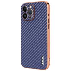 AZNS - AZNS iPhone 13 Pro Fodral Electroplating Carbon Fiber PU+TPU - Blå