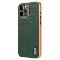 AZNS - AZNS iPhone 13 Pro Max Fodral Crocodile Textur PU+TPU - Grön